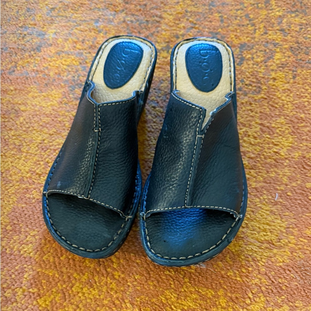 Y2K boc Black Mules Comfortable Leather Clogs